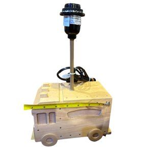 Rare Solid Wood Firetruck Lamp Base - NEW